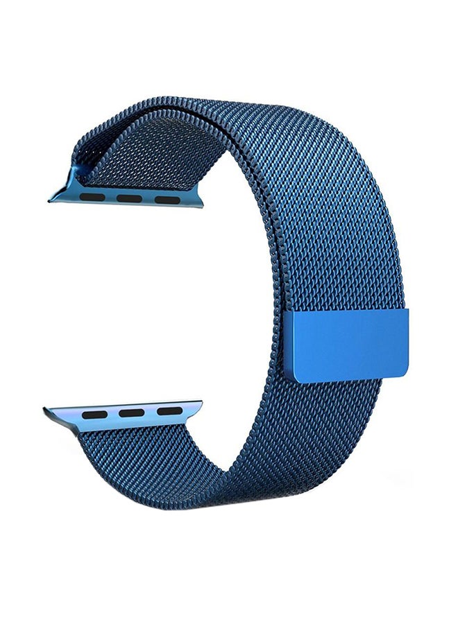 Generic - Replacement Milanese Loop Stainless Steel Band Set For Apple Watch Series 4 44mm Blue - Image 1
