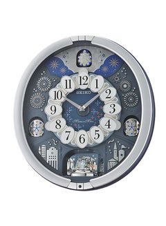 Melody In Motion Analog Wall Clock With Lighting Sensor Grey/Blue 44.3 x 40.5 x 9.7centimeter