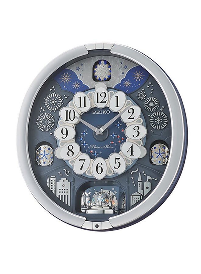 Seiko - Melody In Motion Analog Wall Clock With Lighting Sensor Grey/Blue 44.3 x 40.5 x 9.7centimeter - Image 1