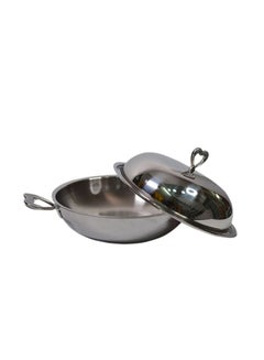 Balzano Naples Stainless Steel Wok With Lid Steel 32 Centimeter Steel 32 Centimeter  - Image 2