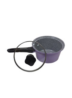 Balzano Ceramic Coating Sauce Pan With Glass Lid Purple/Black 18 Centimeter Purple/Black 18 Centimeter  - Image 2