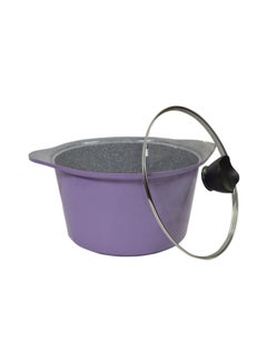 Balzano Ceramic Coating Sauce Pot With Glass Lid Purple/Black 28 Centimeter Purple/Black 28 Centimeter  - Image 2