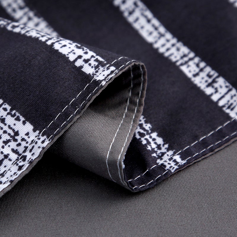 بيوينتي طقم سرير بطبعة مخططة مكون من 4 قطع أسود/ أبيض - Image 5