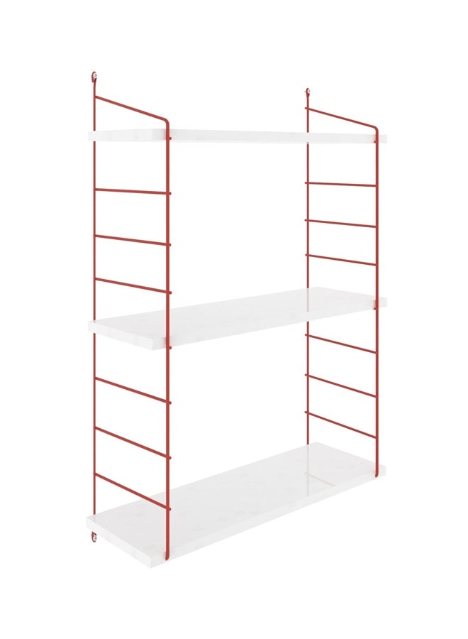 Armoni 3'lu Decorative Floating Shelf White/Red 72x85x20cm