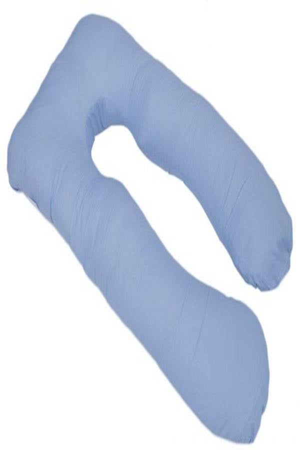 U-Shaped Maternity Pillow Cotton Blue 120x80cm  - Image 3