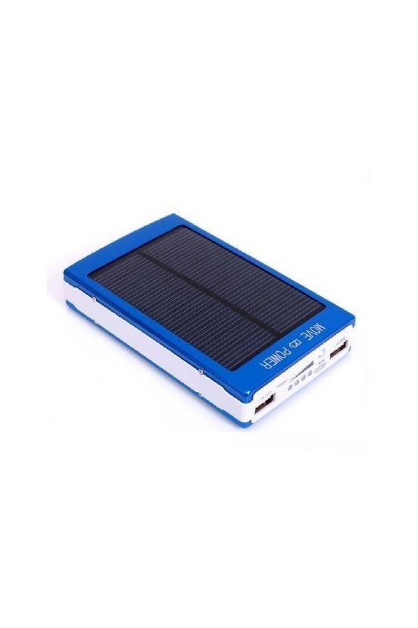 Generic - 30000.0 mAh Solar Power Bank Backup Battery Charger For Gps Pda Mobile Phone Blue - Image 1