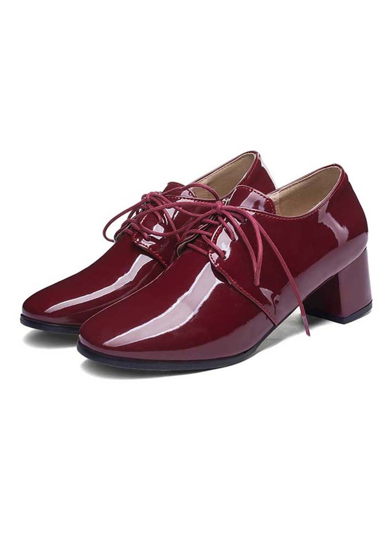 HUSK'SWARE - Leather Lace-Up Formal Shoes Maroon - Image 1
