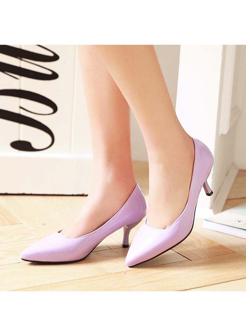 HUSK'SWARE Leather Pull-On Pumps Light Purple - Image 4