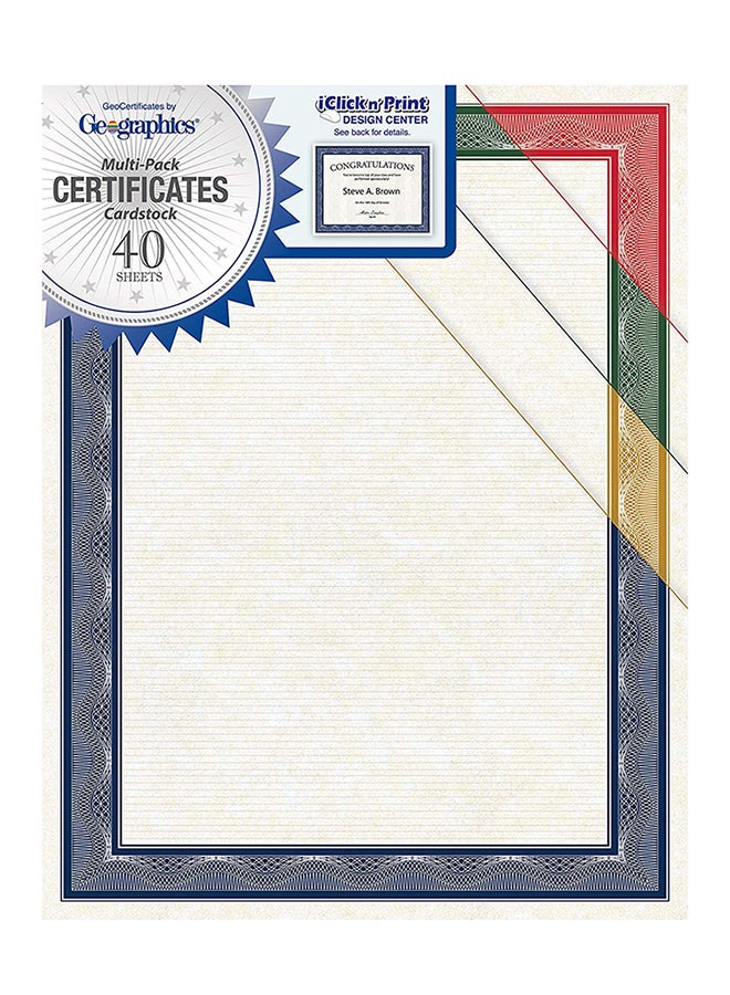 Assorted Traditional Card Stock Certificates, 8.5 X 11