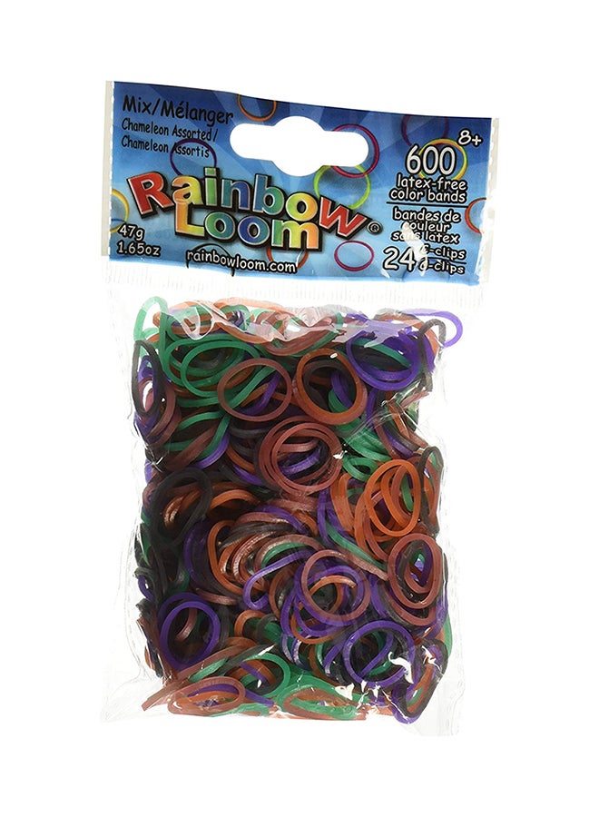Rainbow Loom Rainbow Loom Chameleon Mood Change Rubber Bands With 24 C-Clips (600 Count) 