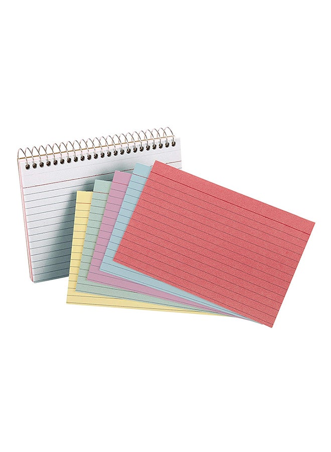 Esselte Oxford Spiral Ruled Index Cards, 4 X 6 Inches, Assorted Colors, 50 Per Pack (40286) 