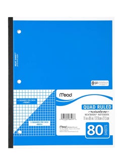 Mead 80-Sheets Wireless Quad Ruled Notebook 