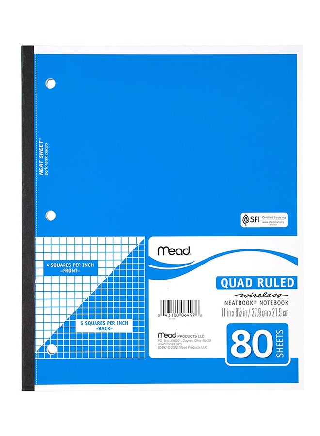 Mead - 80-Sheets Wireless Quad Ruled Notebook - Image 1
