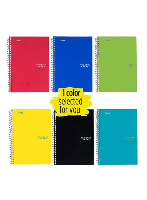 Five Star Spiral Notebook, 2 Subject, College Ruled Paper, 100 Sheets, 9-1/2