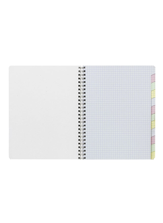 Clairefontaine Wirebound Multiple Subject Graph Paper Notebook 60 Sheets With 12 Tabs 6 3/4 In. X 8 5/8 In 