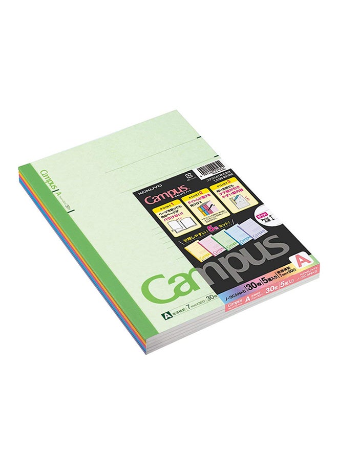 مجموعة من خمسة كتب Roh-3Cax5، 30 قطعة من Campus Notes رقم 6، شبه B5، خط مسطر (استيراد من اليابان)