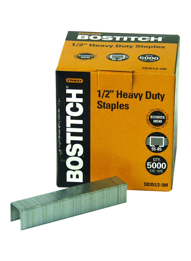 بوستيتش أوفيس دبابيس فائقة الجودة شديدة التحمل لعدد أوراق 55-85 مزودة بقائم 0.5 بوصة من 5000 دبوس لكل علبة طراز Sb351/2-5M من بوستيتش أوفيس