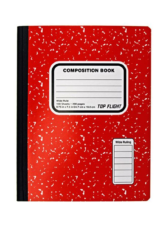 Top Flight Colored Marble Composition Book, 100 Sheets, Wide Rule, 9.75 X 7.5 Inches, 1 Book, (41352)