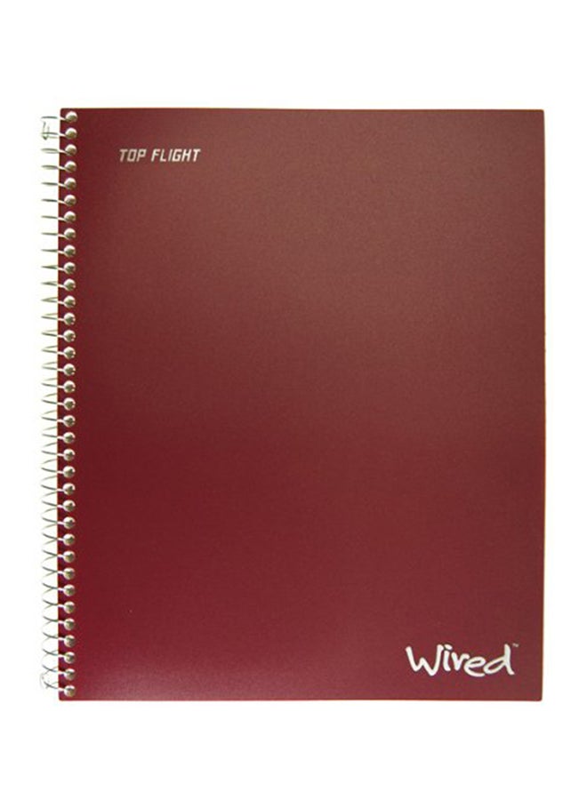 Top Flight Wired 1-Subject Wirebound Notebook With 2 Pockets, 100 Sheets, College Rule, 11 X 8.875 Inches, 1 Notebook, (33180)