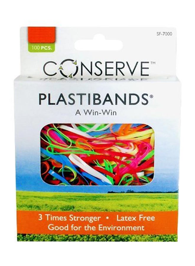 Plastibands, Box Of 100, Assorted Colors And Sizes (Sf7000)