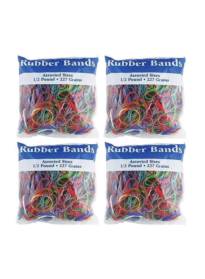 Bazic - Assorted Dimensions 227G/0.5 Lbs. Rubber Bands, Multi Color (465-48P) (4-Pack) - Image 1