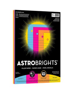 Astrobrights Wide-Ruled Filler Paper, 8 