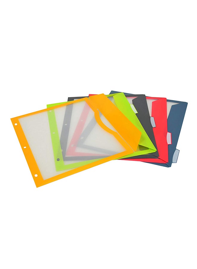 C-Line - C-Line 5-Tab Binder Pockets With Write-On Index Tabs, Assorted Colors, 8.5 X 11 Inches, 5 Pockets Per Set (06650) - Image 1