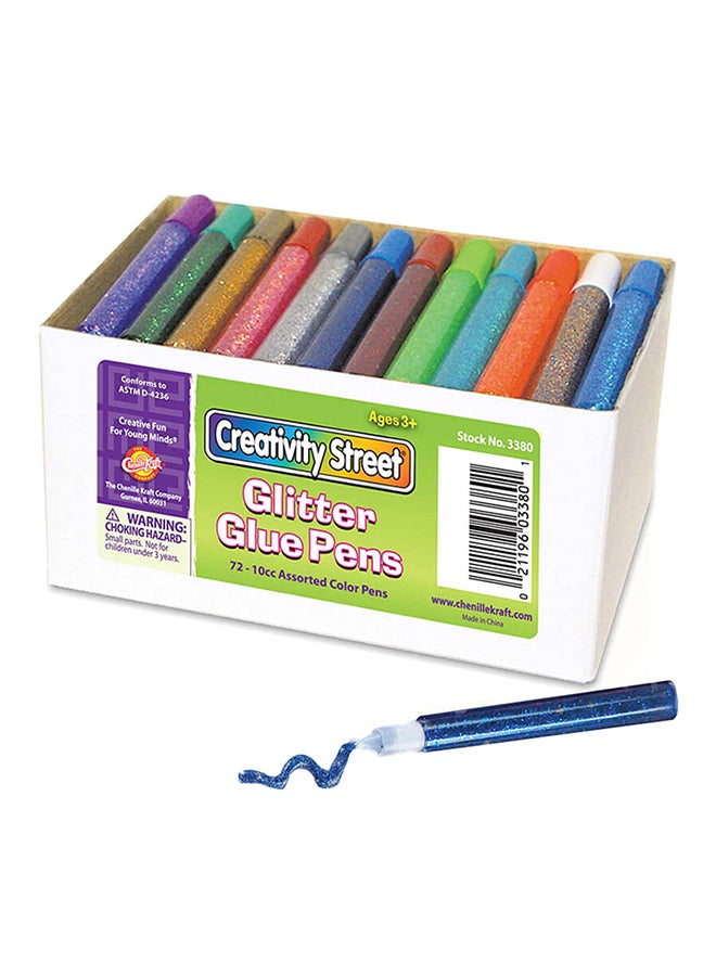 Chenille Kraft - Chenille Kraft Ac3380 Glitter Glue Pens, Assorted 10Cc Tube, 72 Per Pack (Ckc338000) - Image 1