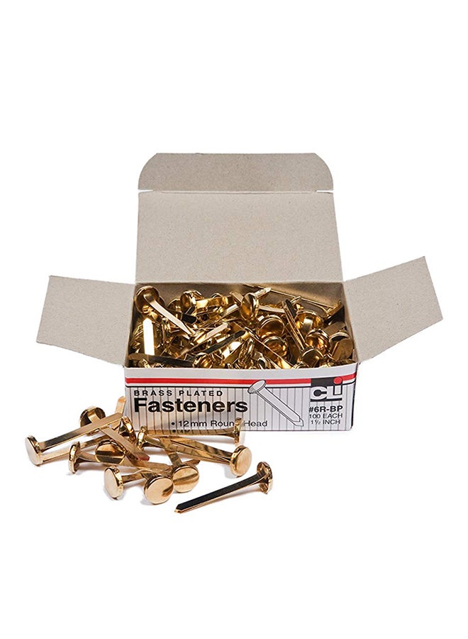 تشارلز ليونارد مثبتات دائرية الرأس مطلية بالنحاس بساق مقاس 1- 1/2 بوصة ورأس مقاس 12 مم مكوّنة من 100 قطعة من تشارلز ليونارد طراز 6R-Bp