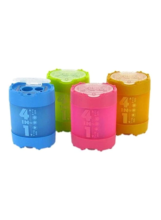 Kum 4 In 1 Sharpener With Waste Container- 1 Piece (Assorted Colors)