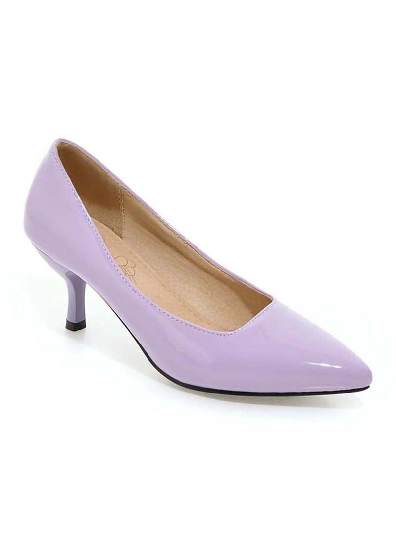 HUSK'SWARE Leather Pull-On Pumps Light Purple - Image 1