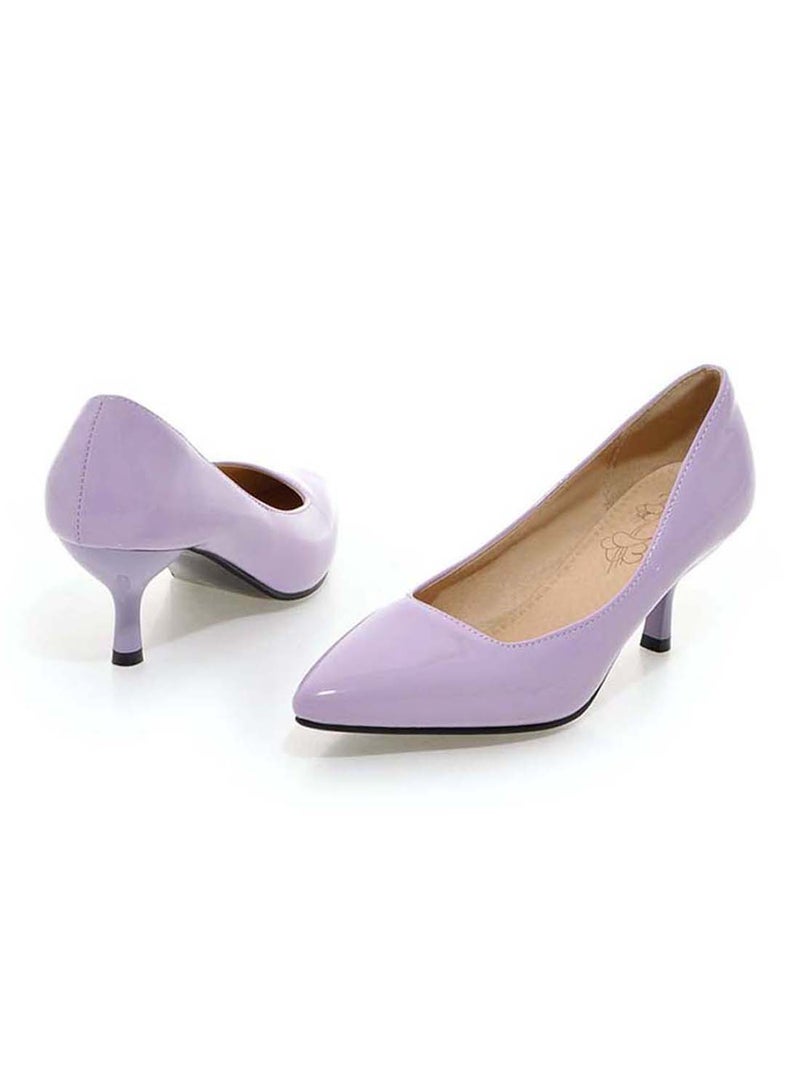 HUSK'SWARE Leather Pull-On Pumps Light Purple - Image 2