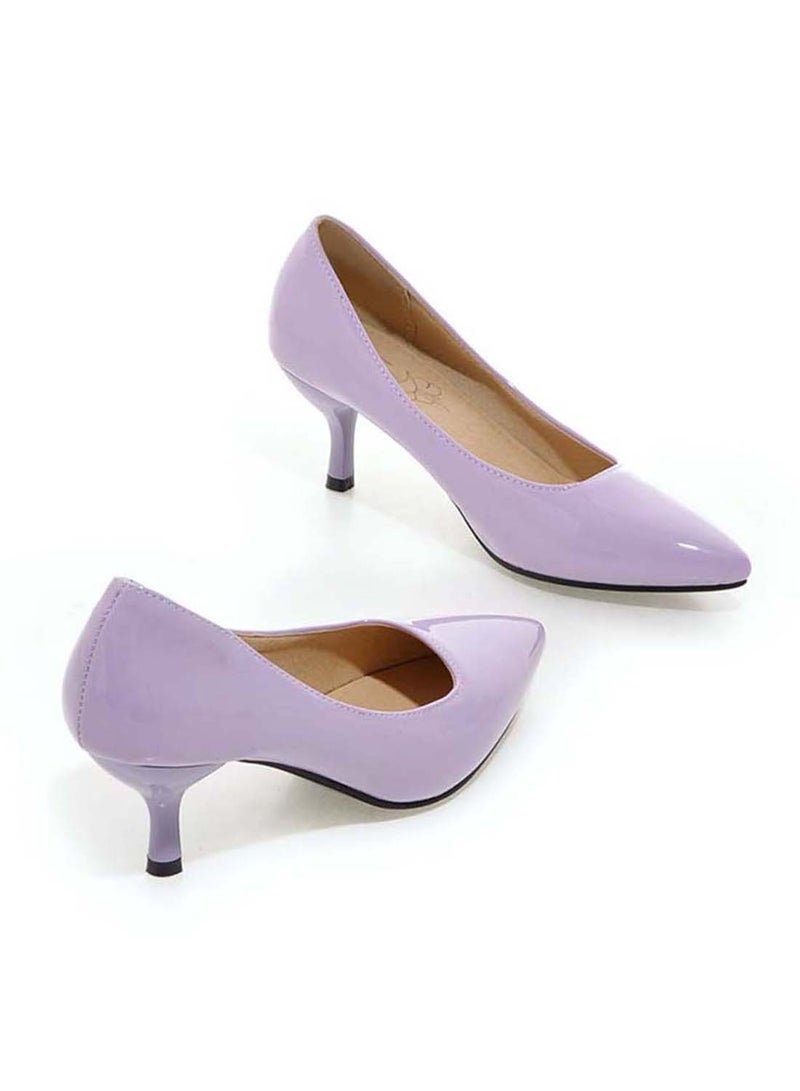 HUSK'SWARE Leather Pull-On Pumps Light Purple - Image 3