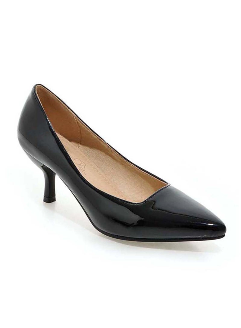 HUSK'SWARE Leather Pull-On Pumps Black - Image 1