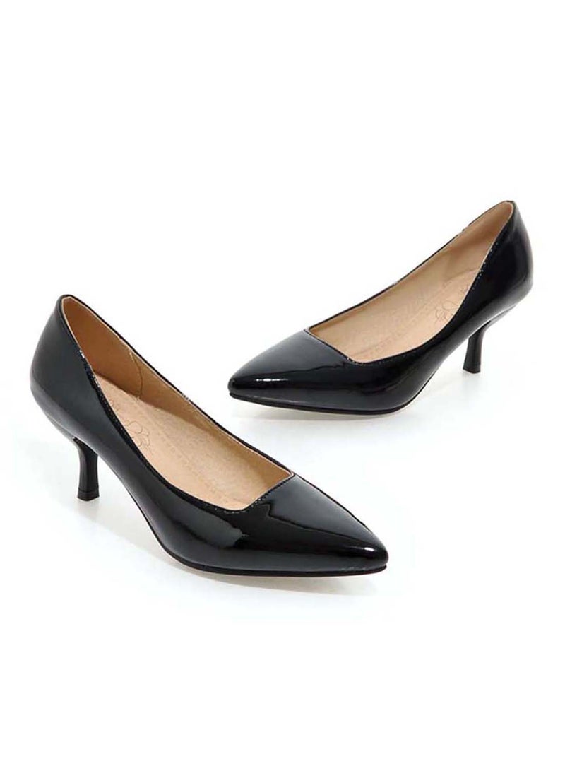 HUSK'SWARE Leather Pull-On Pumps Black - Image 2