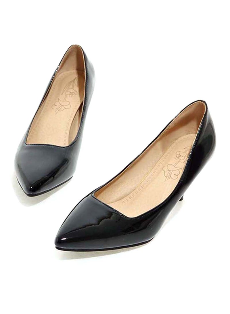 HUSK'SWARE Leather Pull-On Pumps Black - Image 3