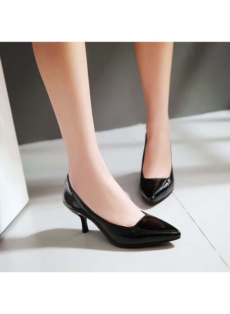 HUSK'SWARE Leather Pull-On Pumps Black - Image 4