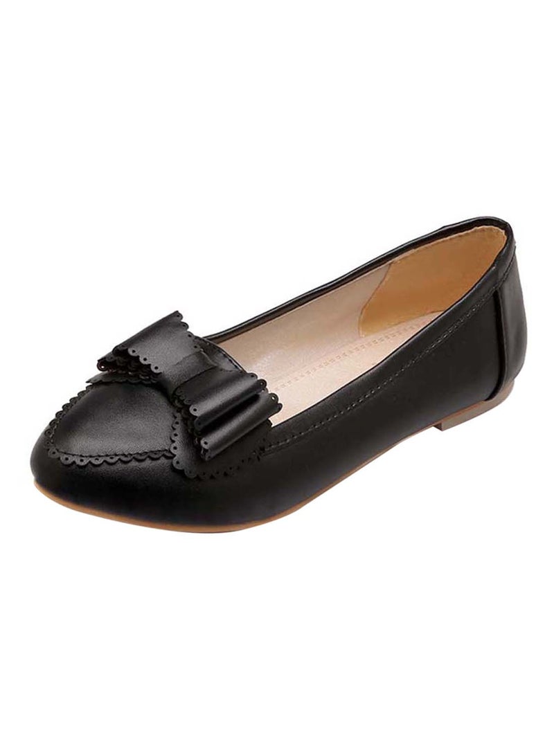 HUSK'SWARE Leather Pull-On Comfort Flat Black - Image 1