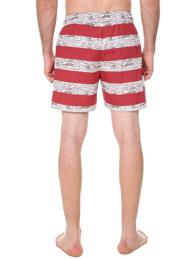 COOFANDY New Men Fashion Mid-waisted American Flag Casual Print Denim Beach Swim Trunks Shorts Red  - Image 2