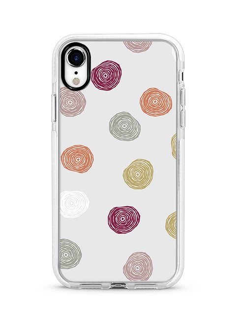 Protective Case Cover For Apple iPhone XR Circular Scribbles Full Print