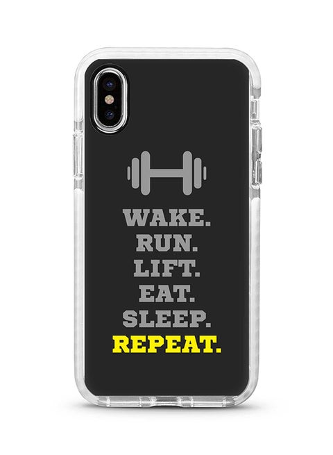 Protective Case Cover For Apple iPhone XS Max Routine (Grey) Full Print