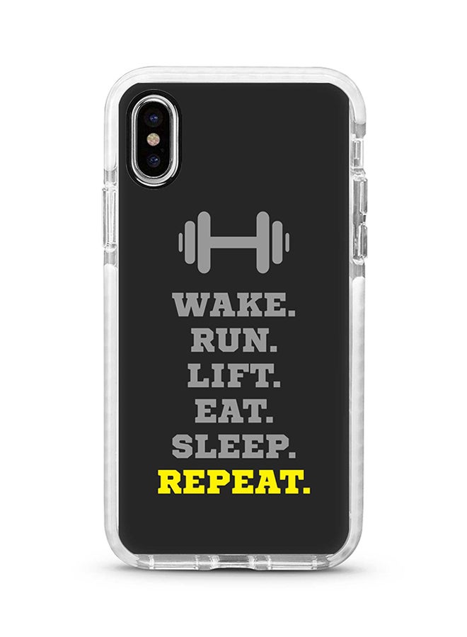 Protective Case Cover For Apple iPhone XS Max Routine (Grey) Full Print