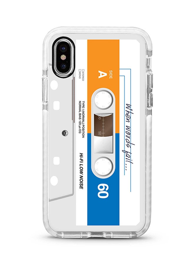 Protective Case Cover For Apple iPhone XS Max When Words Fail (White Tape)