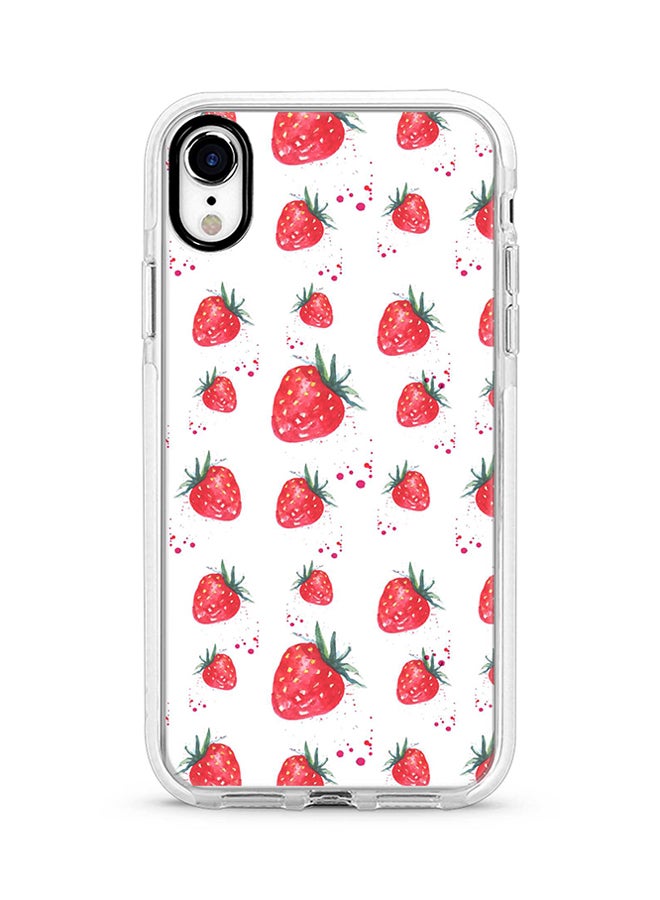 Protective Case Cover For Apple iPhone XR Dripping Strawberries Full Print