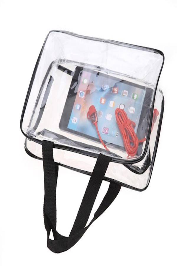 3-Piece Cosmetic Bag Set Clear/Black - Image 2