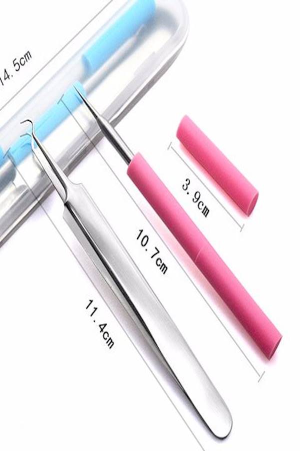Generic 2-Piece Blemish Remover Tool Pink/Silver  - Image 3