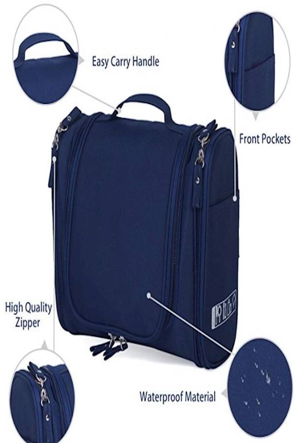 حقيبة متعددة الوظائف ومحمولة لمستحضرات التجميل ولوازم العناية الشخصية مناسبة للسفر أزرق - Image 3