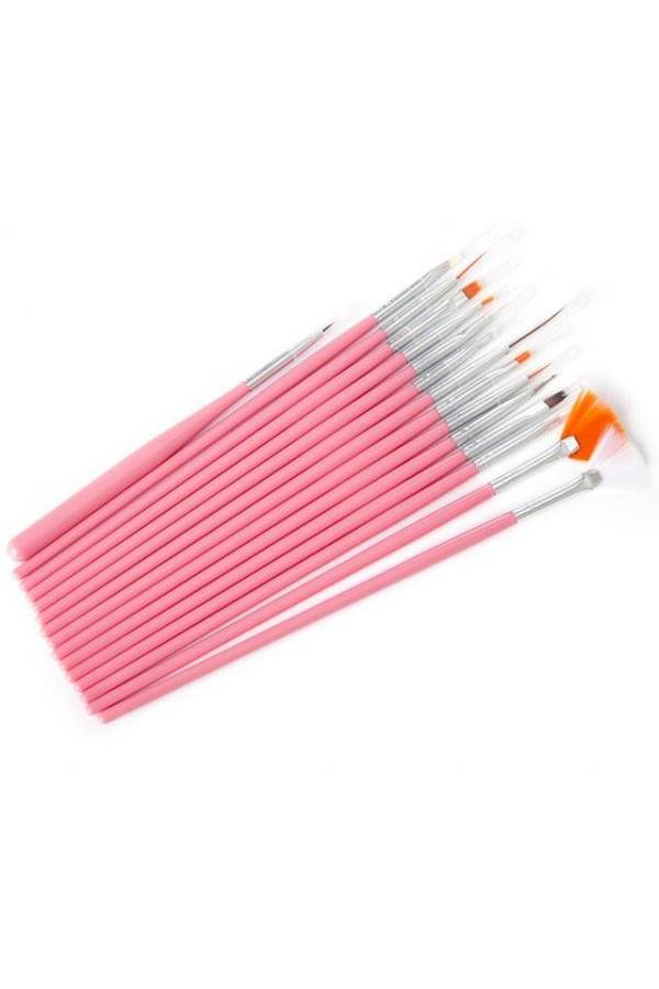 طقم فراشي رسم احترافية من 15 قطعة وردي / فضي - Image 5