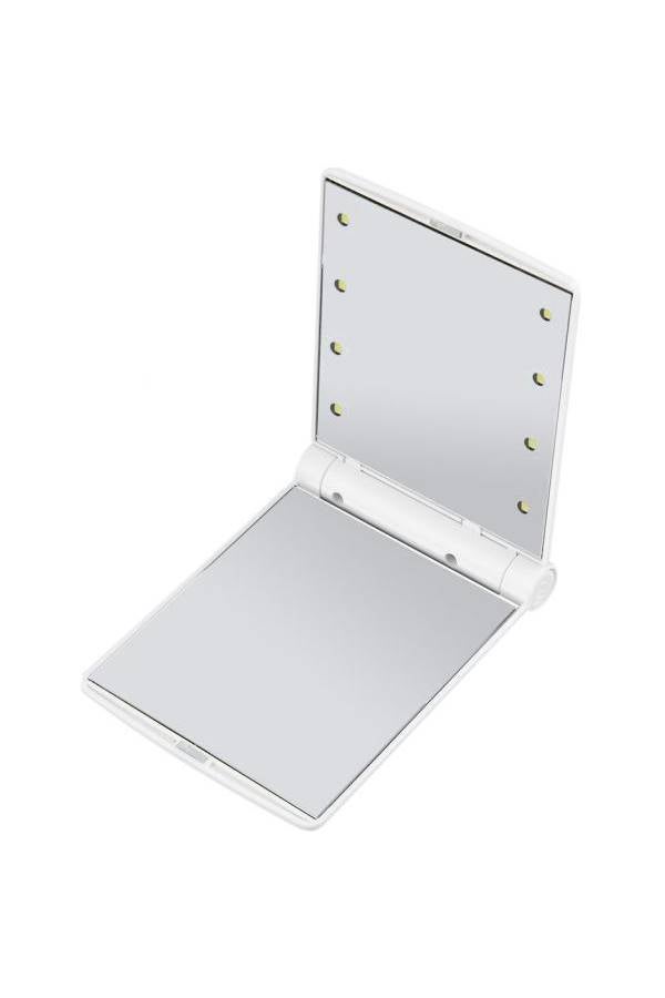 مرآة لعمل المكياج مزودة بكشاف وقابلة للطي أبيض - Image 2