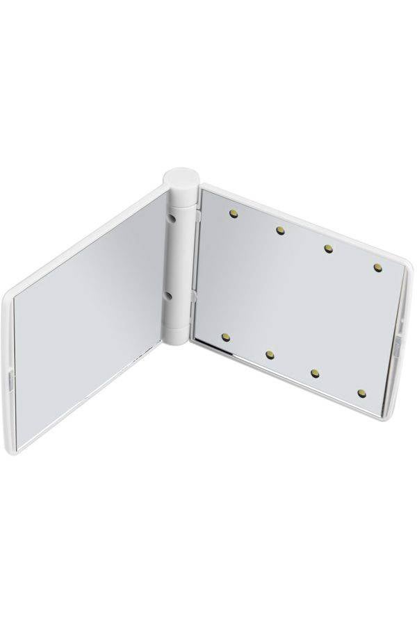 مرآة لعمل المكياج مزودة بكشاف وقابلة للطي أبيض - Image 3